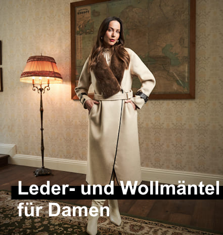 Leder- und Wollmäntel für Damen