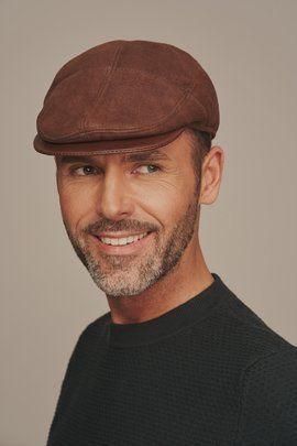 Herren  Lammfellmütze 100% Lammfell, braun