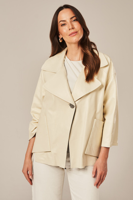 Elegante beige Lederjacke für Damen