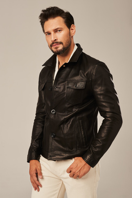 Herren lederjacke schwarz