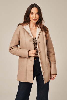 Damen Lammfelljacke, beige