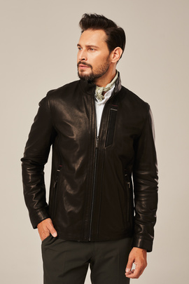 Schwarze Lederjacke für Herren