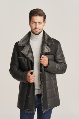Herren Leder Winterjacke - Herren Lammfellmantel
