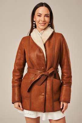 Damen Winter Lammfelljacke in Blazer-Form