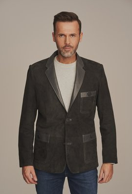 Herren Lederblazer schwarz