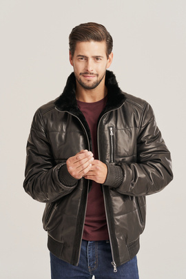 Winter lederjacke herren mit kapuze