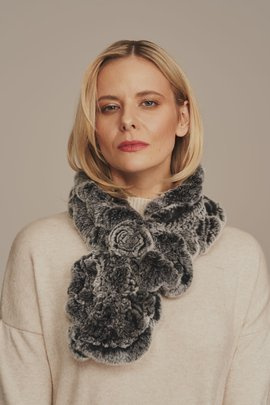 Pelz Schal Echtfell, grau